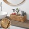 Casafield Set of 2 Water Hyacinth Divided Basket Organizers - Woven Bins for Bathroom, Bedroom, Laundry, Pantry, Shelves